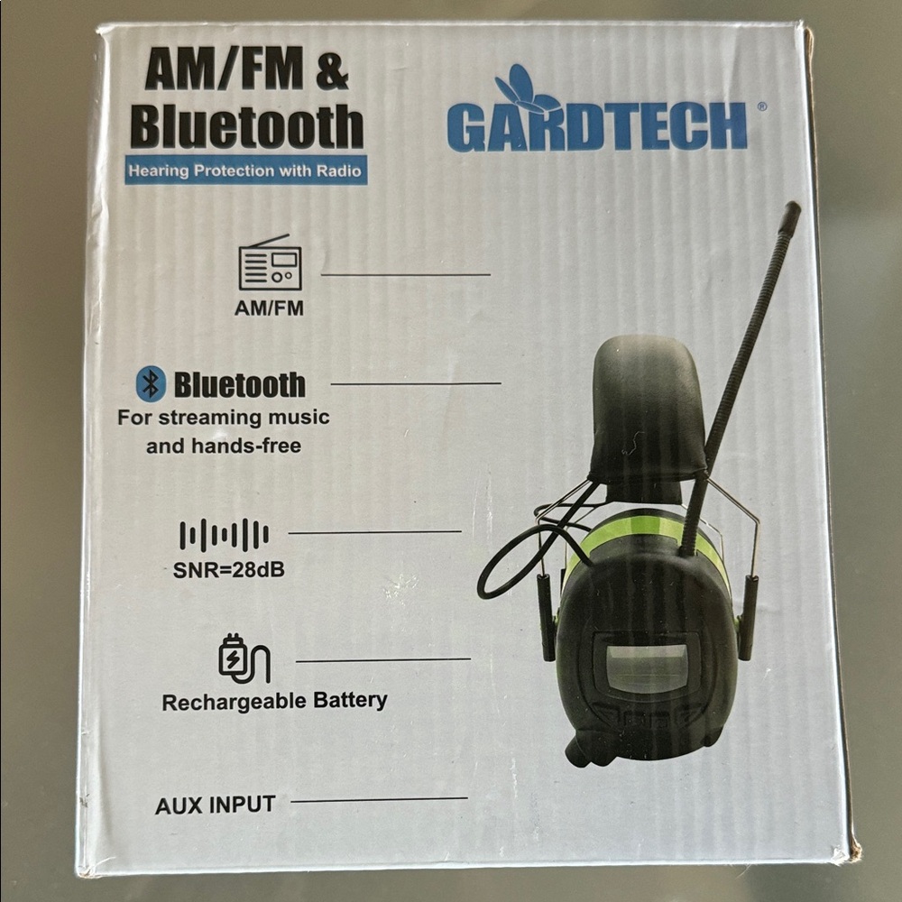 GARDTECH AM/FM Bluetooth Hearing Protection Headset - Black & Lime NEW